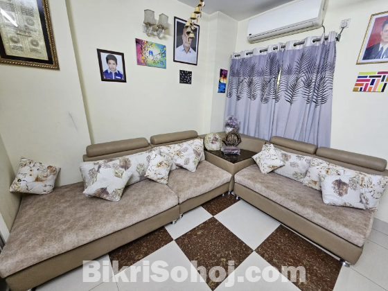 6 Seater L-Shape Sofa Set without Center Table